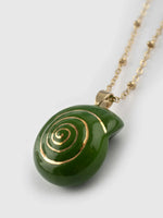 Load image into Gallery viewer, Green Snail Long Necklace