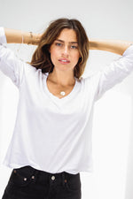 Load image into Gallery viewer, Jimi Long Sleeve Tee in White