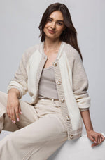 Load image into Gallery viewer, Rhodes Varsity Shacket in Neutral Color Block