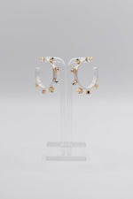 Load image into Gallery viewer, White Metal Hoop in Gold