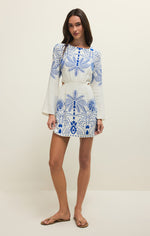 Load image into Gallery viewer, Tahina Palm Mini Dress in Nautical