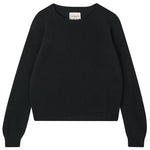 Load image into Gallery viewer, Cashmere Crop Crew Sweater in Black
