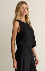 Load image into Gallery viewer, Sloane Linen Top in Black