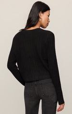 Load image into Gallery viewer, Medina Pointelle Cardigan in Black