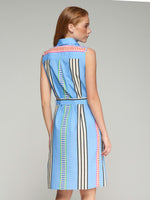 Load image into Gallery viewer, Mariya Dress in Azul Seersucker