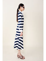 Load image into Gallery viewer, Senna Polo Dress in Navy/White Stripe