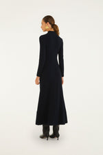 Load image into Gallery viewer, Long Sleeve Flower Maxi Dress in Black