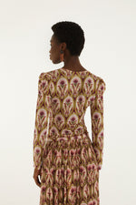 Load image into Gallery viewer, Garden Medal Jersey Blouse in Multi