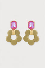 Load image into Gallery viewer, Florem Strass Post Earrings in Olive