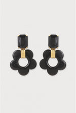 Load image into Gallery viewer, Florem Strass Post Earrings in Black