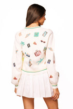 Load image into Gallery viewer, Travel Icon Cardigan in Ivory