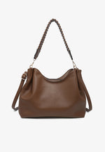 Load image into Gallery viewer, Grace Vegan Whipstitch Tote in Brown