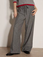 Load image into Gallery viewer, Tie Waist Wide Leg Trousers in Grey