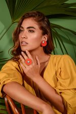 Load image into Gallery viewer, Iraca Turquoise Studs in Black
