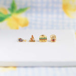 Load image into Gallery viewer, Lunch Is On Us Stud Set in Gold