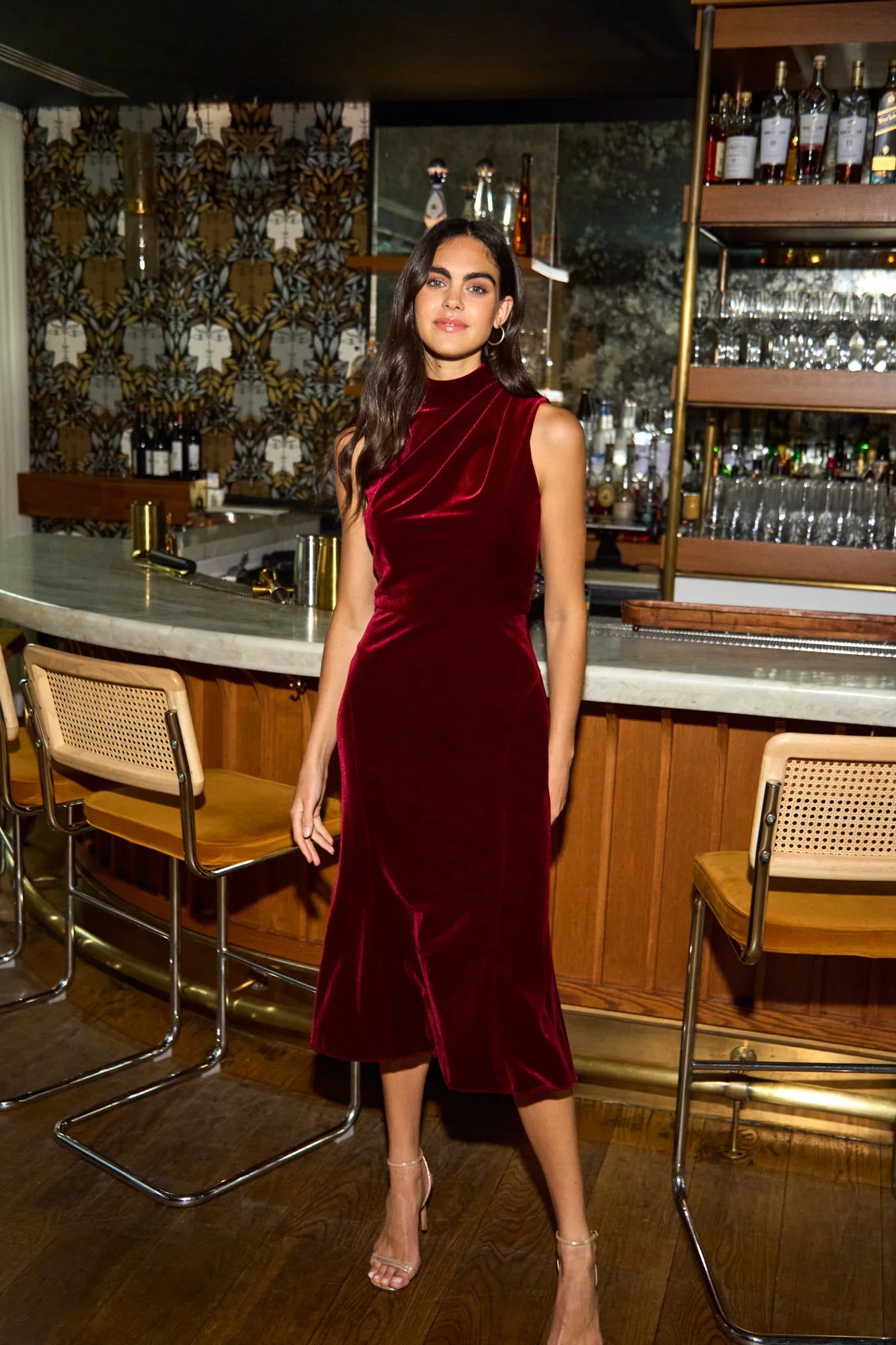 Audrey Dress in Bordeaux