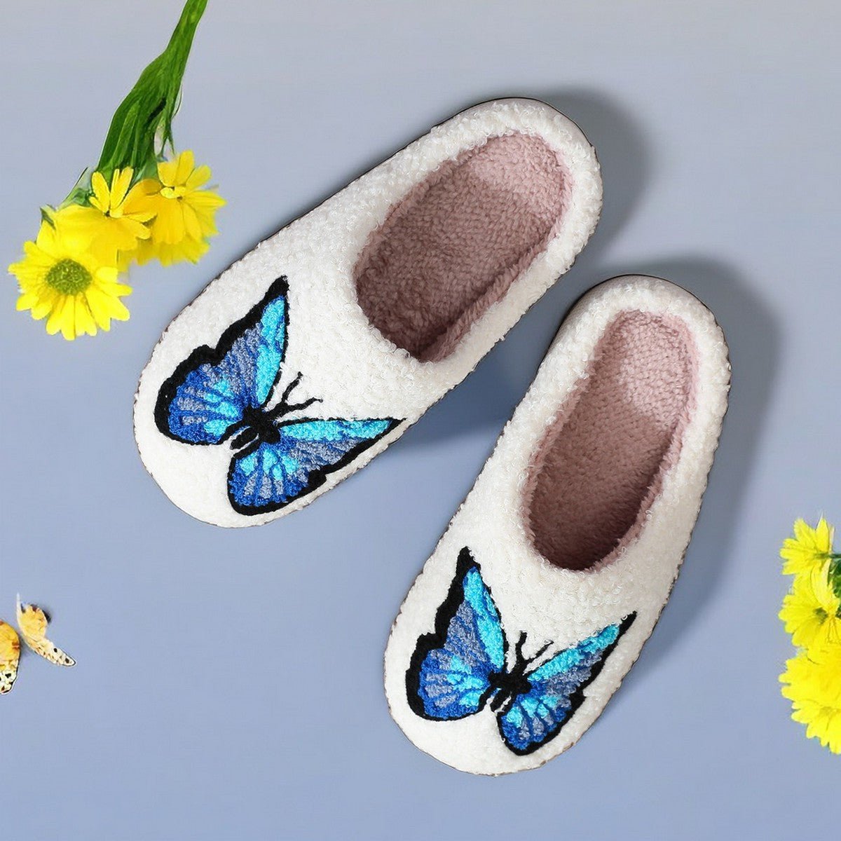 Blue Butterfly Slippers