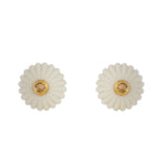 Load image into Gallery viewer, Medium Lamp Button Earring in Ivory
