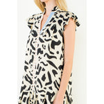 Load image into Gallery viewer, Abstract Mini Dress in Cream/Black
