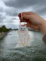 Load image into Gallery viewer, Hand-painted Persian Cat Bag Charm + Keychain
