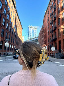 Hand Painted Yellow Taxi Cab Claw Hair Clip