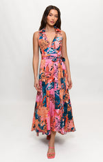 Load image into Gallery viewer, Vela Dress in Vibrant Boho Botanical
