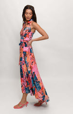 Load image into Gallery viewer, Vela Dress in Vibrant Boho Botanical
