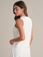 Load image into Gallery viewer, Demi High Crew Neck Knit Tank in Chalk
