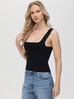 Load image into Gallery viewer, Eva Square Neck Tank in Black
