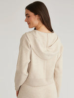 Load image into Gallery viewer, Cropped Henley Hoodie in Wheat
