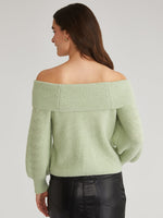 Load image into Gallery viewer, Marisa Relaxed Off Shoulder Sweater in Matcha
