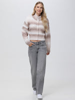 Load image into Gallery viewer, Sequin Ombre Shoulder Pad Cardigan in Light Taupe
