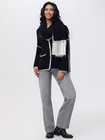 Load image into Gallery viewer, Boucle Whip Stitch Coatigan w/Scarf in Black Multi
