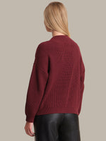 Load image into Gallery viewer, Celeste Button Down Cotton Cardigan in Oxblood
