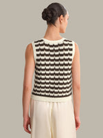 Load image into Gallery viewer, Isla Striped Button Front Vest in Chalk/Brown
