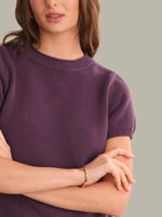 Load image into Gallery viewer, Banks Rolled Edge Sweater Tee in Italian Plum
