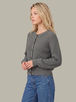 Load image into Gallery viewer, Pippa Shaker Crew Cardigan in Heather Grey
