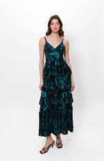 Load image into Gallery viewer, Freya Dress in Contrast Brushstroke Floral in Dark Blue
