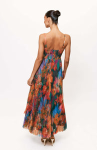 Brianna Gown in Teal Multi Overlay Hibiscus Floral