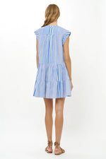 Load image into Gallery viewer, Roll Sleeve Dress in Henley Blue
