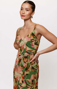 Mikayla Dress in Sage Tropical Jungle