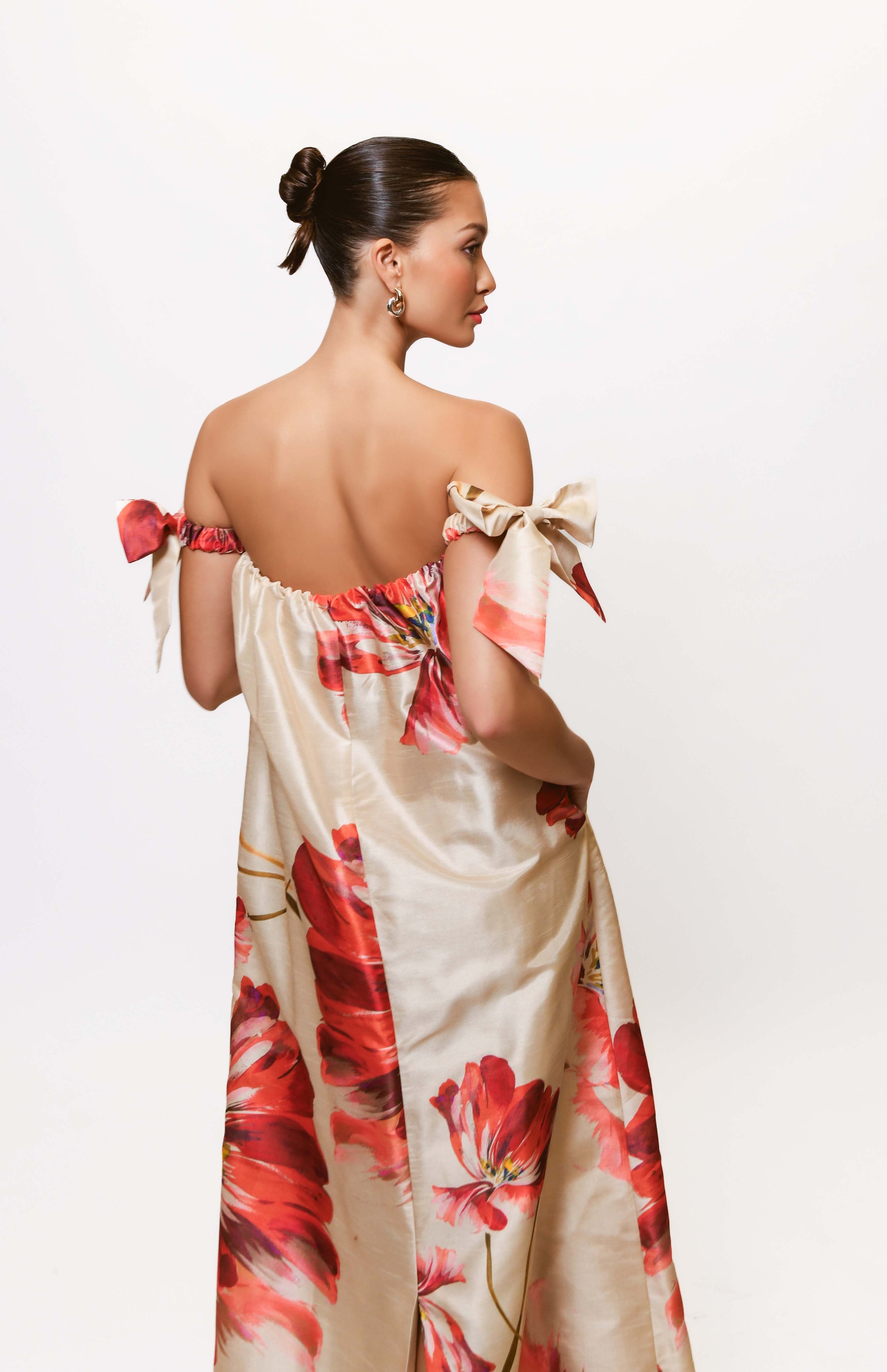 Iris Gown in Taupe Breezy Bloom