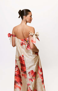 Iris Gown in Taupe Breezy Bloom