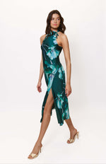 Load image into Gallery viewer, Mari Maxi Dress in Teal Breezy Watercolor Bloom
