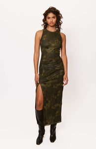 Lumi Dress in Olive Paisley Floral
