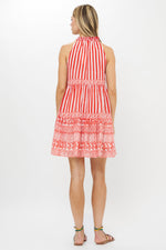 Load image into Gallery viewer, Sleeveless Tiered Short Dress in Santorini Red
