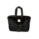 Load image into Gallery viewer, Duplex Reversible Faux Fur Tote in Black

