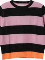 Load image into Gallery viewer, Stripe Crew Sweater in Bitter/Rose/Neon Orange
