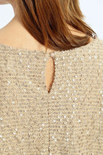 Load image into Gallery viewer, Sequin and Eyelash Top in Light Beige
