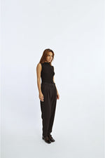 Load image into Gallery viewer, Wide Pleated Pants in Black
